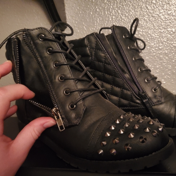 spiked combat boots